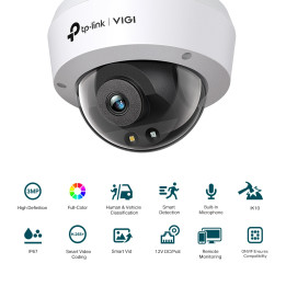 Мрежова камера TP-Link VIGI C230, 3MP, 4mm обектив, външен монтаж, 12V DC - VIGI C230(4mm) - 1