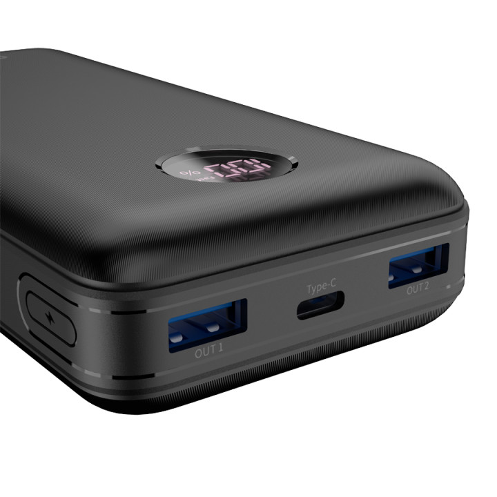 Външна батерия Canyon PB-2002 Power bank 20000mAh Li-poly battery, cable Type C, Black - CNE-CPB2002B