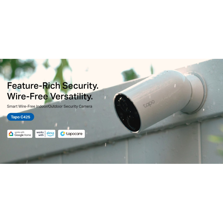 Охранителна камера TP-Link Tapo C425, 2K QHD, Full-Color Night Vision, Двупосочен аудио сигнал - 2