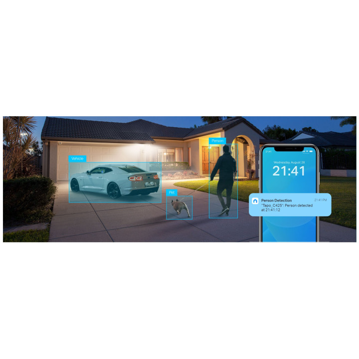 Охранителна камера TP-Link Tapo C425, 2K QHD, Full-Color Night Vision, Двупосочен аудио сигнал - 12