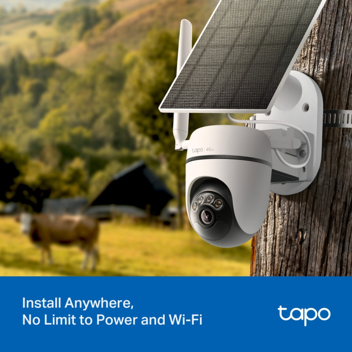 Охранителна камера TP-LINK Tapo C615G KIT, 3MP, Pan/Tilt, 4G LTE, Color Night Vision, 2-Way Audio - 4