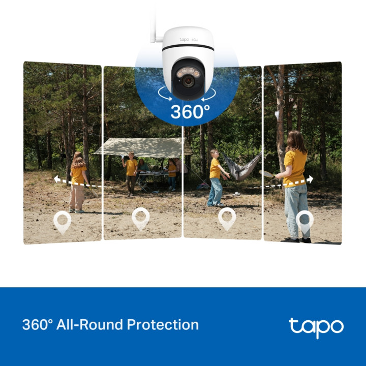 Охранителна камера TP-LINK Tapo C615G KIT, 3MP, Pan/Tilt, 4G LTE, Color Night Vision, 2-Way Audio - 7