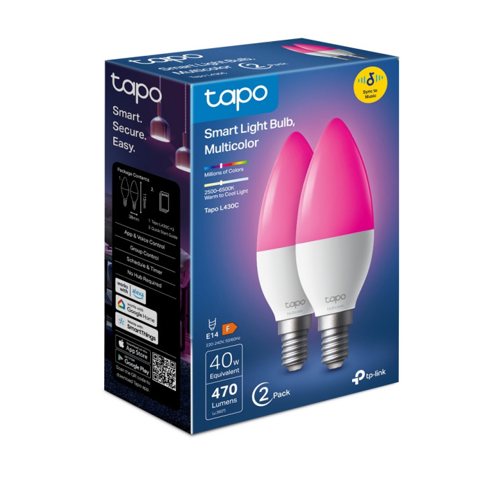 Интелигентна крушка TP-Link Tapo L430C (2-pack), многоцветна - 11