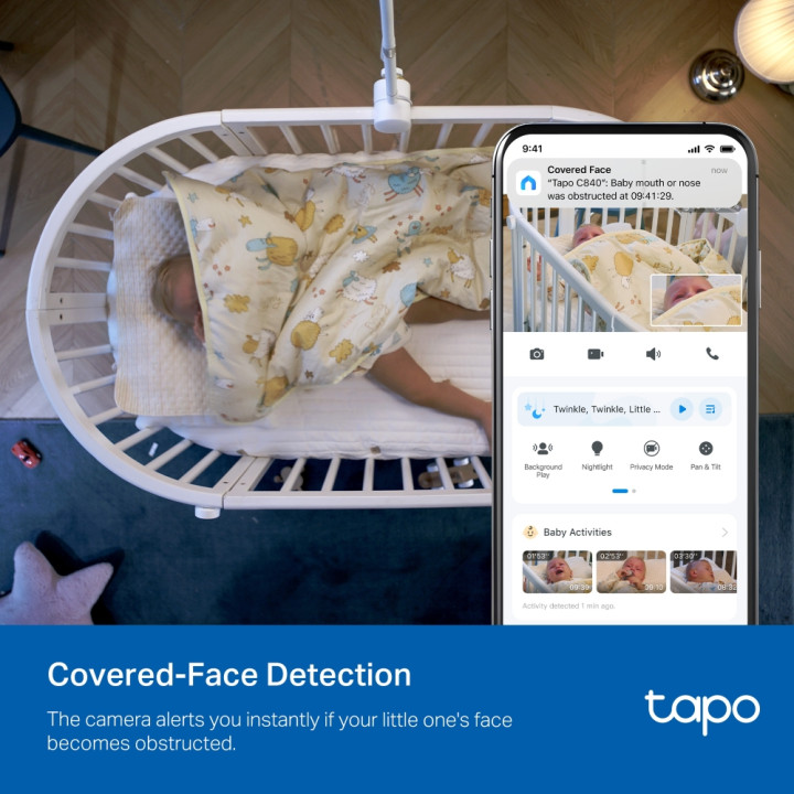Интелигентна бебефон камера с двойна леща TP-Link Tapo C840 - 6