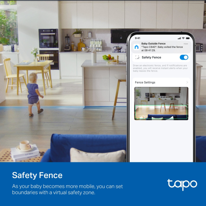 Интелигентна бебефон камера с двойна леща TP-Link Tapo C840 - 7