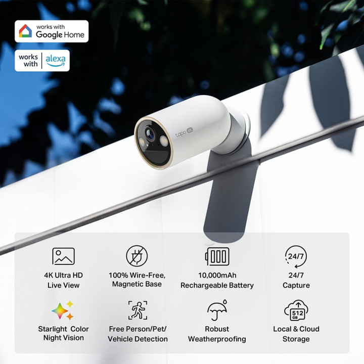 Външни охранителна камера TP-Link Tapo C460, 8MP 4K, батерия 10000 mAh - 2