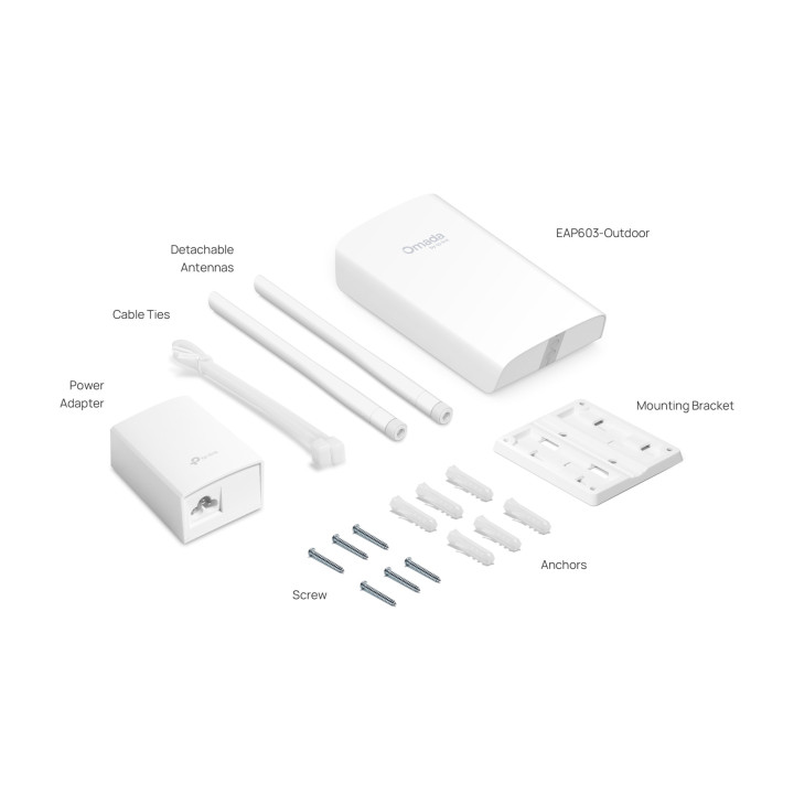 Точка за достъп TP-Link Omada EAP603-Outdoor, WiFi 6 AX1800, вътрешна/външна употреба - 2