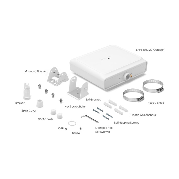 Точка за достъп TP-Link Omada EAP650 D120-Outdoor, WiFi 6 (802.11ax), Двубандова, 2.4GHz/5GHz, Външен монтаж - 5