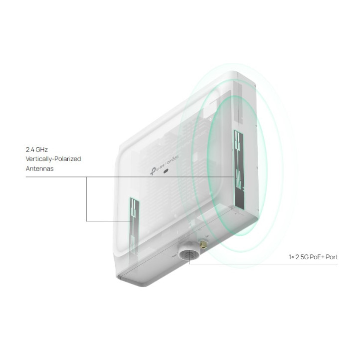 Точка за достъп TP-Link Omada EAP772-Outdoor, BE9300 Wi-Fi 7, трибандов, 2.4/5 GHz, външна/вътрешна - 6