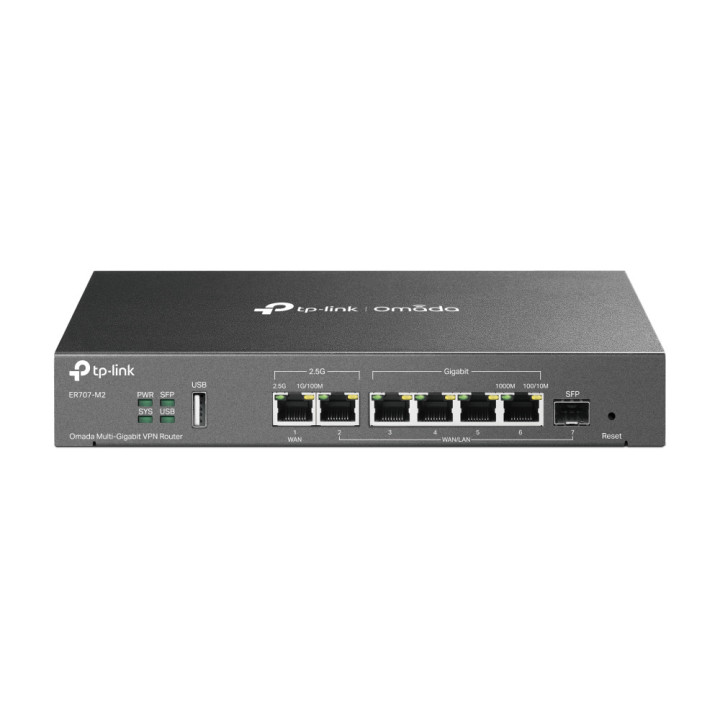 Мрежов рутер TP-Link Omada ER707-M2, мулти-гигабитов VPN, 100 IPsec тунела - 1