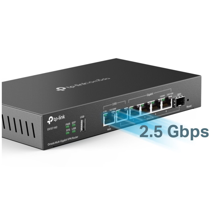 Мрежов рутер TP-Link Omada ER707-M2, мулти-гигабитов VPN, 100 IPsec тунела - 5