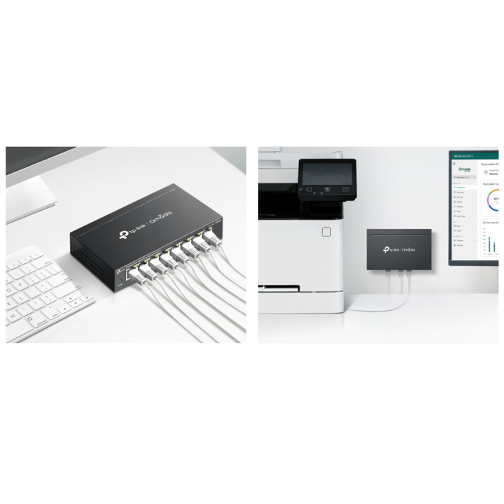 Мрежов комутатор TP-Link Omada ES208G, 8 портa Gigabit, Smart Management, Cloud Access - 6