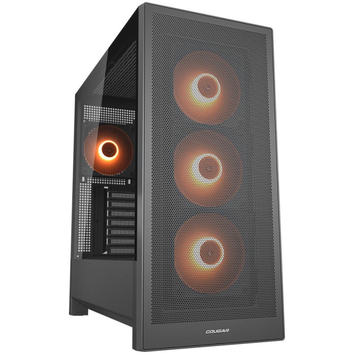 Кутия за компютър COUGAR MX230 RGB, Midi Tower, Black - CGR-2PC8B-RGB - 1