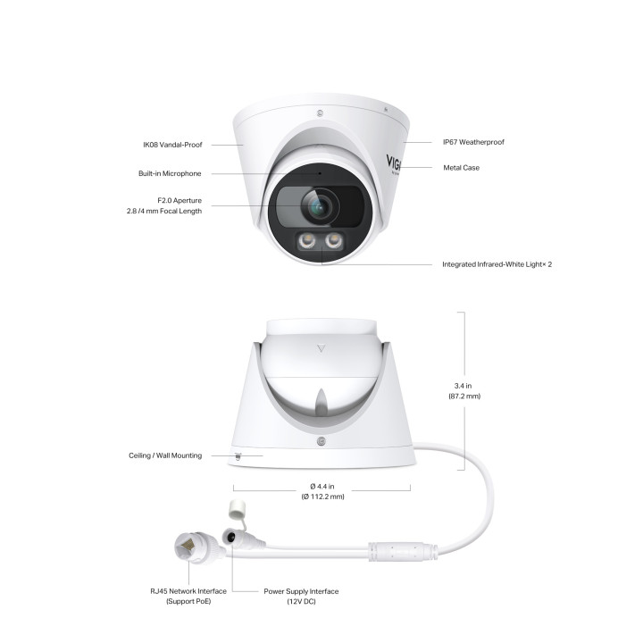 Мрежова камера TP-Link VIGI InSight S425 4mm, 2MP - InSight S425(4mm) - 4