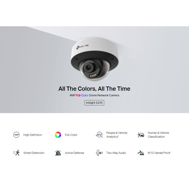 Мрежова камера TP-Link VIGI InSight S245, 4MP, 2.8mm - InSight S245(2.8mm) - 2