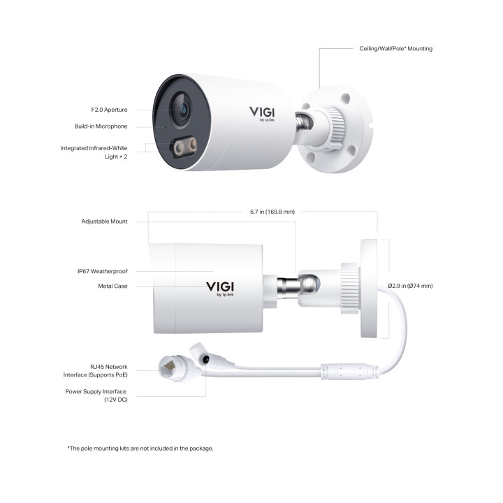 Външна мрежова камера TP-Link VIGI InSight S325, 2MP, 6mm обектив, PoE - InSight S325(6mm) - 4