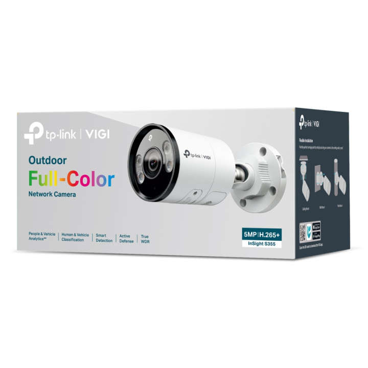 Мрежова камера TP-Link VIGI InSight S355, 5MP, 4mm, външна, пълноцветна - InSight S355(4mm) - 5