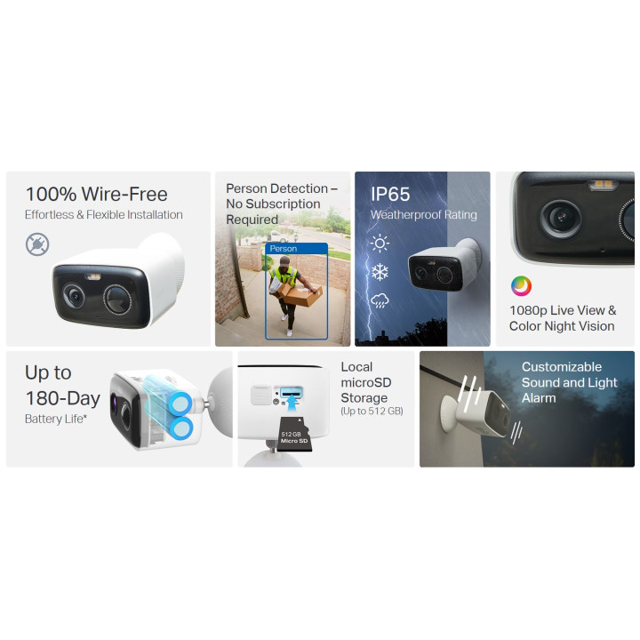 Интелигентна безжична външна охранителна камера TP-Link Tapo C400 - 10