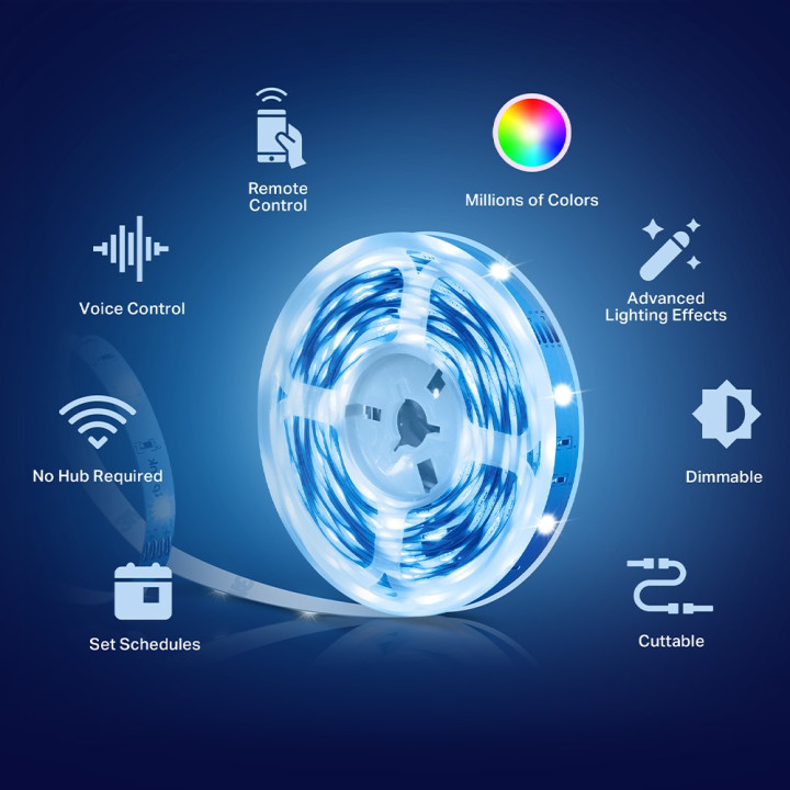 Многоцветна безжична LED Smart лента TP-Link Tapo L900-5, 5м - 2