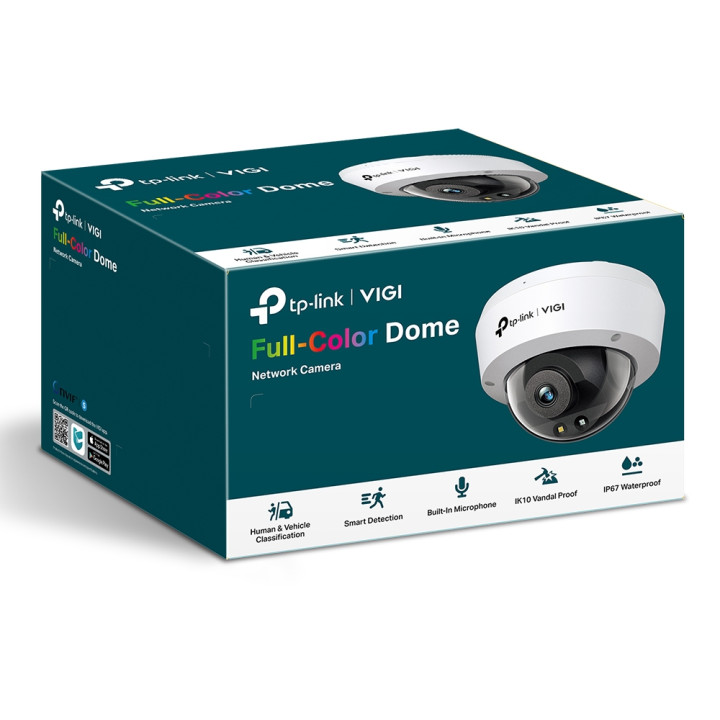 Мрежова камера TP-Link VIGI C240, 4MP, 4mm обектив, пълноцветна куполна, външен монтаж - VIGI C240(4mm) - 11