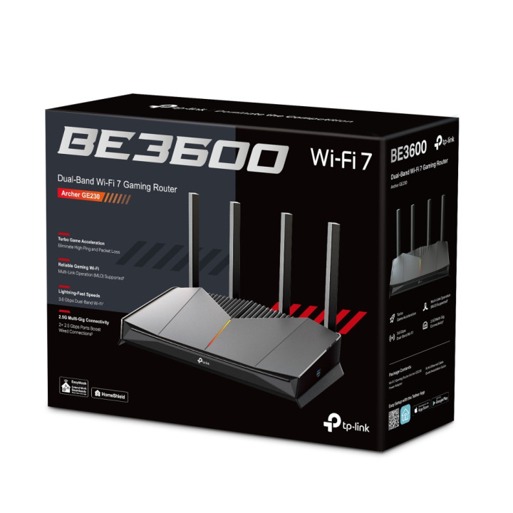 Двубандов Wi-Fi 7 геймърски рутер TP-Link Archer GE230 BE3600 - 8