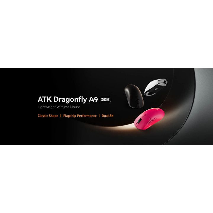 Безжична геймърска мишка ATK A9 2.0, Бяла, Оптична, 26000 DPI, 1000Hz, PixArt PAW3395 SE - ATK-A9-2.0-WH - 4
