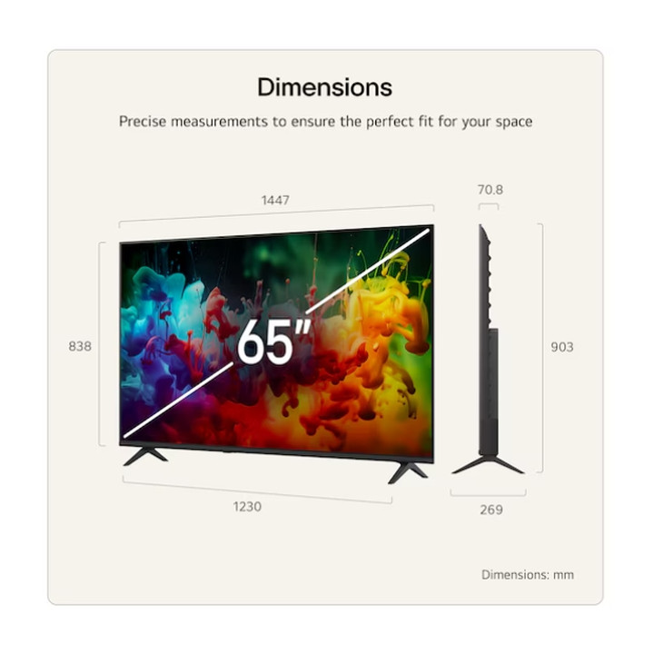 Телевизор LG 65QNED71B3B, 65" 4K QNED MiniLED, webOS 26, DVB-T2/C/S2 - 2