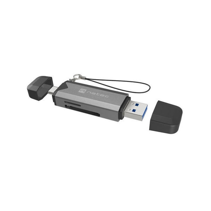 Четец за карти Natec Scarab 3, USB-C/USB-A 3.2 Gen 1, поддържа SD/microSD до 2TB - NCZ-2262 - 1