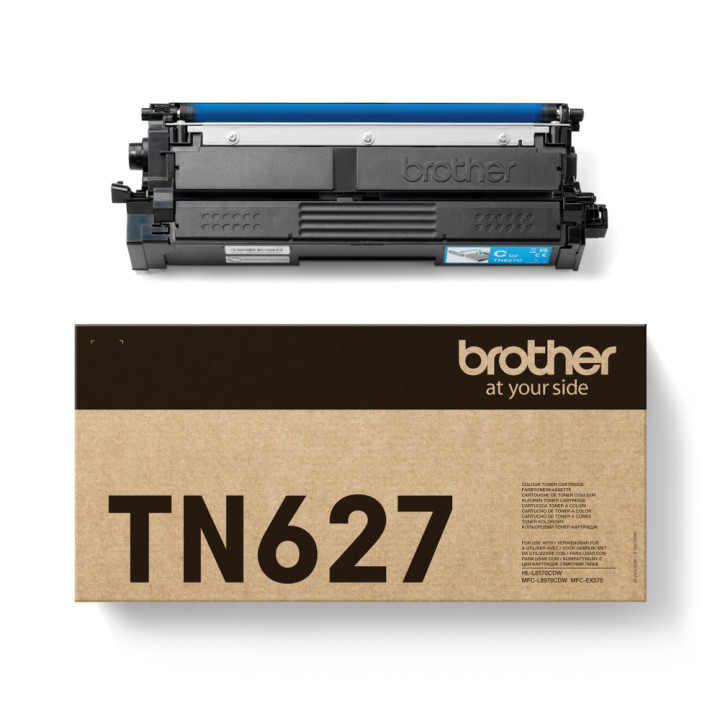 Тонер касета Brother TN-627C, Cyan Toner Cartridge, 10000 страници - TN627C - 1