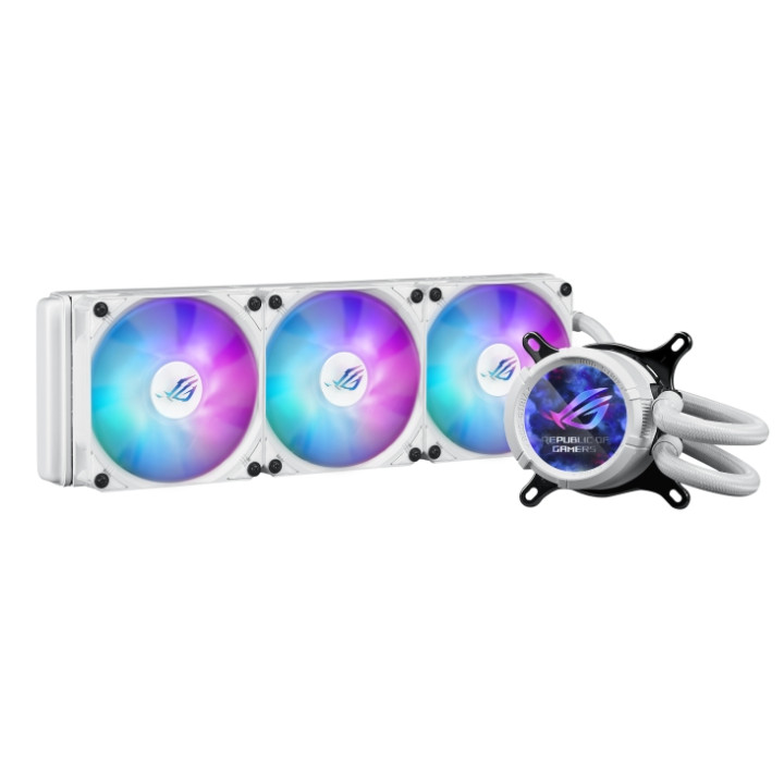 Водно охлаждане за процесор ASUS ROG Strix LC III 360 ARGB LCD White, 360mm, 3x120mm вентилатори, ARGB LED - 90RC00W2-M0UAY0 - 1