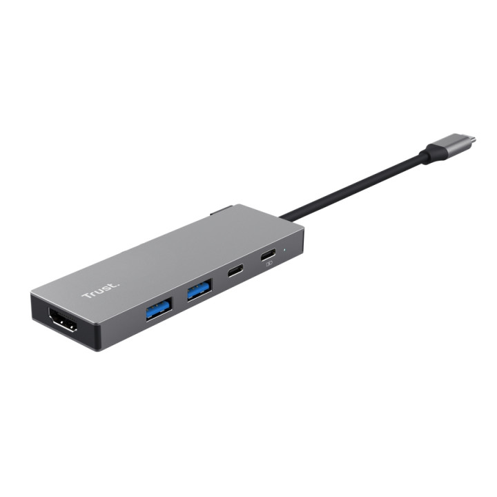 Докинг станция TRUST Dalyx, 5-портов мултипорт хъб (2x USB-A, 2x USB-C, HDMI) - 26062 - 4