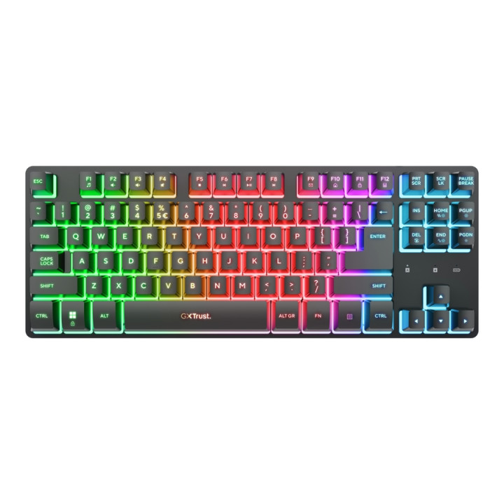 Безжична механична геймърска клавиатура TRUST GXT831 Thado TKL, Wireless, RGB подсветка, Black - 26169 - 2