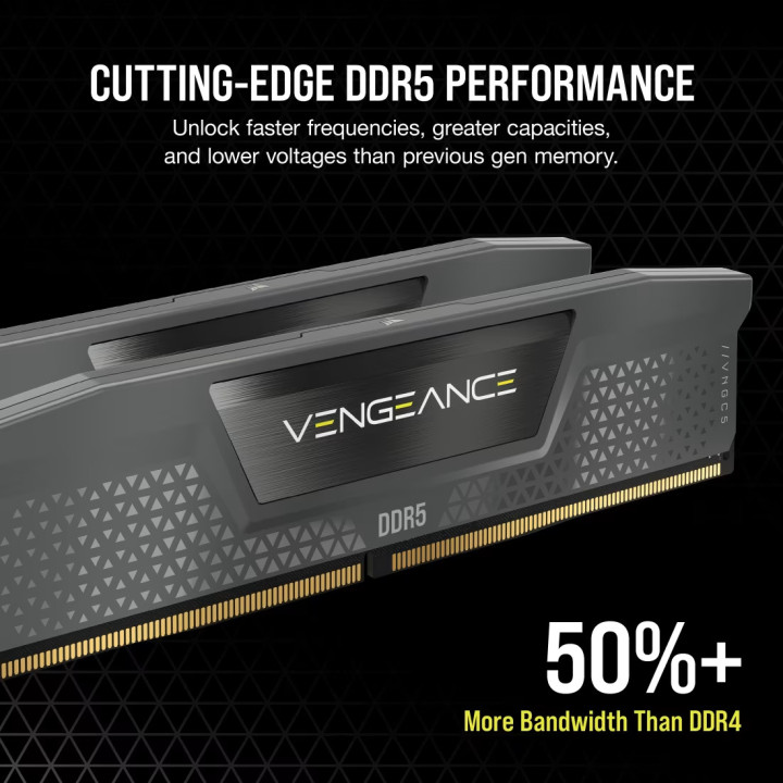 RAM памет CORSAIR VENGEANCE 16GB (2x8GB) DDR5 DRAM Up To 5200MT/s CL40, AMD EXPO & Intel XMP Memory Kit - CMK16GX5M2B5200Z40 - 2
