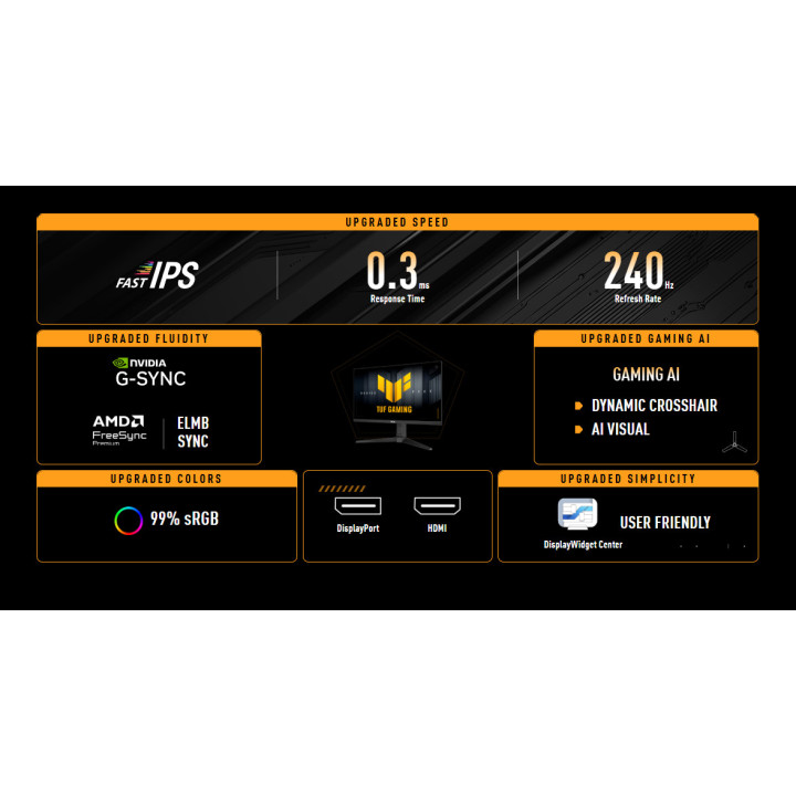 Монитор ASUS TUF GAMING VG249QML5A, 23.8" Fast IPS FHD (1920x1080) 240Hz - 90LM0C10-B01171 - 3