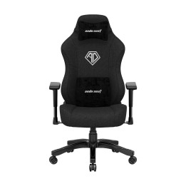 Геймърски стол Anda Seat Phantom 3 L, Текстил, Черен, 100kg, Ергономичен с възглавници - AD18Y-06-B-F - 1