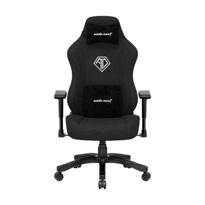 Геймърски стол Anda Seat Phantom 3 L, Текстил, Черен, 100kg, Ергономичен с възглавници - AD18Y-06-B-F - 1