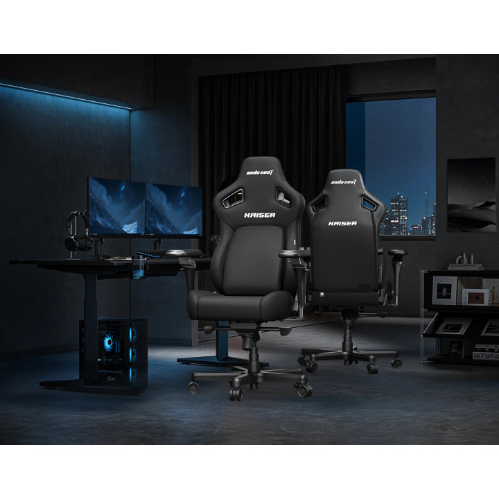 Геймърски стол Anda Seat Kaiser 4 V2, XL, Текстил, Черен, 6D подлактъници, 180kg - AD12YDDC-XLL-20-B-CF-03 - 2