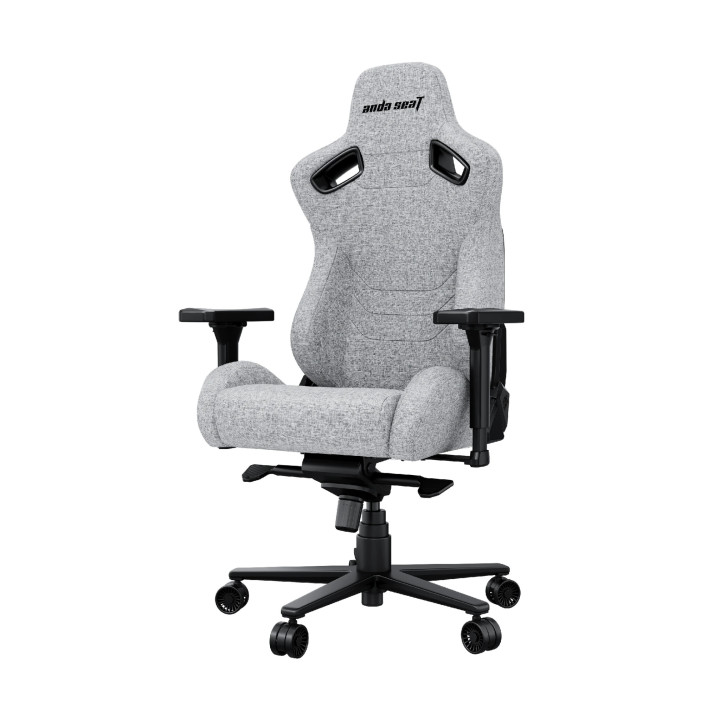 Геймърски стол Anda Seat Kaiser 2 Pro, XL, Сив текстил, 150kg товароносимост, 4D подлакътници, със възглавници за глава и кръст 