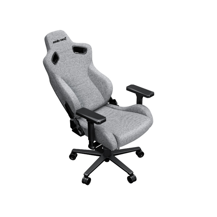 Геймърски стол Anda Seat Kaiser 2 Pro, XL, Сив текстил, 150kg товароносимост, 4D подлакътници, със възглавници за глава и кръст 