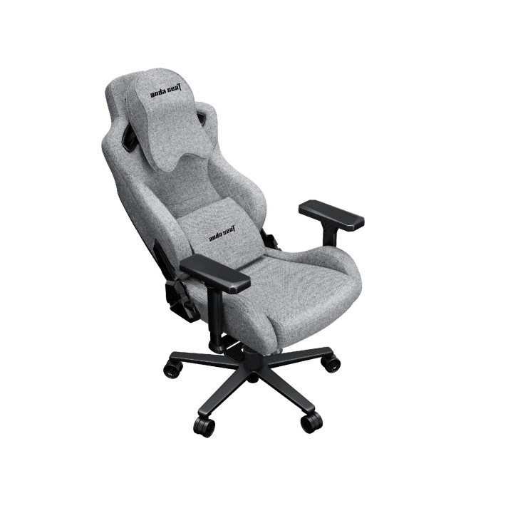 Геймърски стол Anda Seat Kaiser 2 Pro, XL, Сив текстил, 150kg товароносимост, 4D подлакътници, със възглавници за глава и кръст 