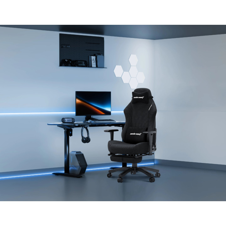 Геймърски стол Anda Seat Luna Pro L, Текстил, Черен, 110kg max - AD18T-44-B-F - 2