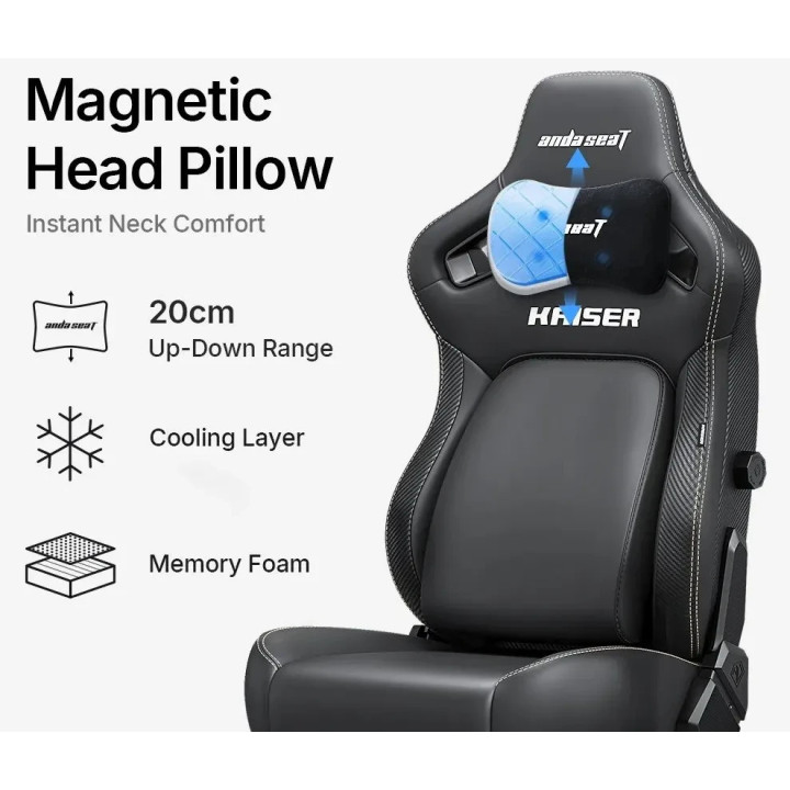 Геймърски стол Anda Seat Kaiser 4 V2, L размер, текстил, тъмносив, 120 kg макс. тегло - AD12YDDC-L-20-GB-CF-03 - 4