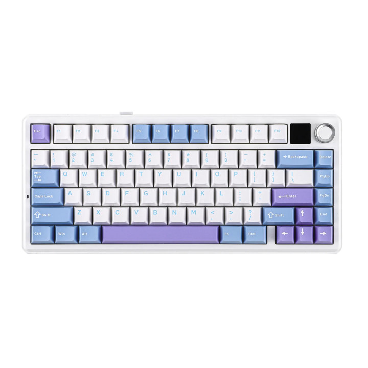 Bluetooth механична геймърска клавиатура Aula F75 MAX, 75%, Reaper Switch Linear, RGB подсветка, 4000mAh батерия - F75MAX-WBP-RS