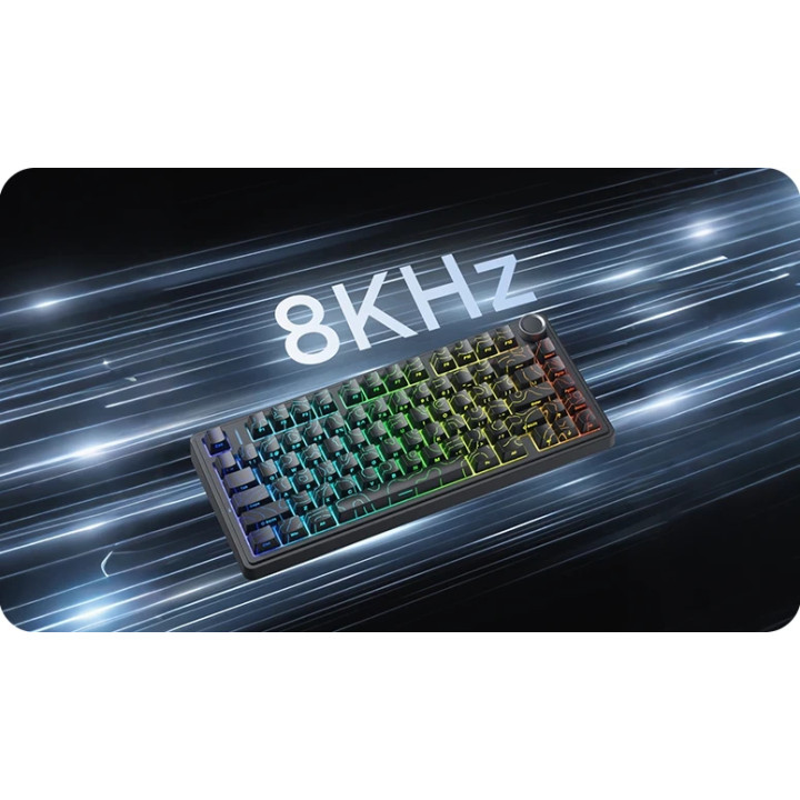 Bluetooth механична геймърска клавиатура Aula F75HE, 75% 80 клавиша, Magnetic Linear Black King, RGB подсветка, 4000mAh батерия 
