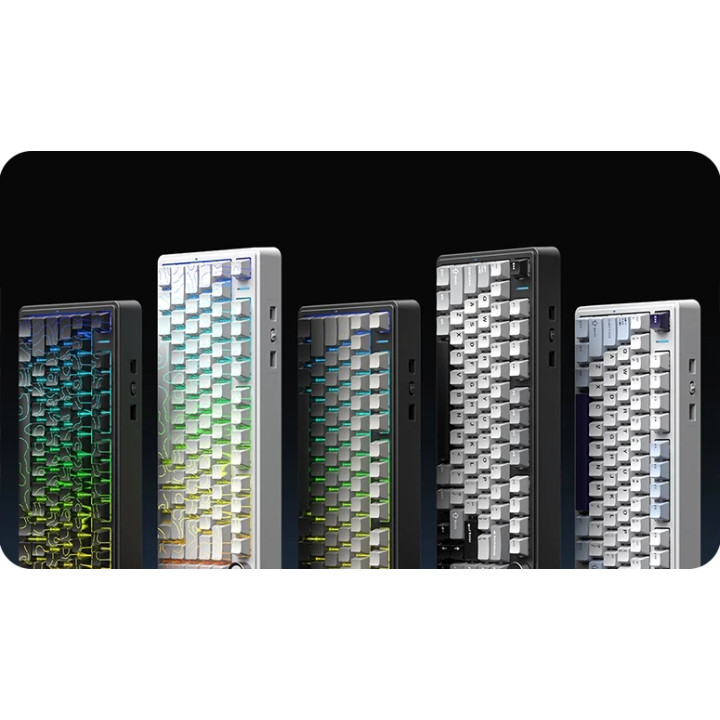 Bluetooth механична геймърска клавиатура Aula F75HE, 75% 80 клавиша, Magnetic Linear Black King, RGB подсветка, 4000mAh батерия 