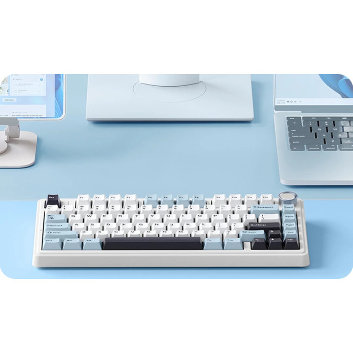 Bluetooth механична геймърска клавиатура Aula F75, 75% компактна, Reaper Switch Linear, RGB подсветка, 80 клавиша, PBT капачки -