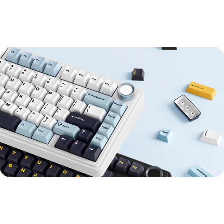 Bluetooth механична геймърска клавиатура Aula F75, 75% компактна, Reaper Switch Linear, RGB подсветка, 80 клавиша, PBT капачки -