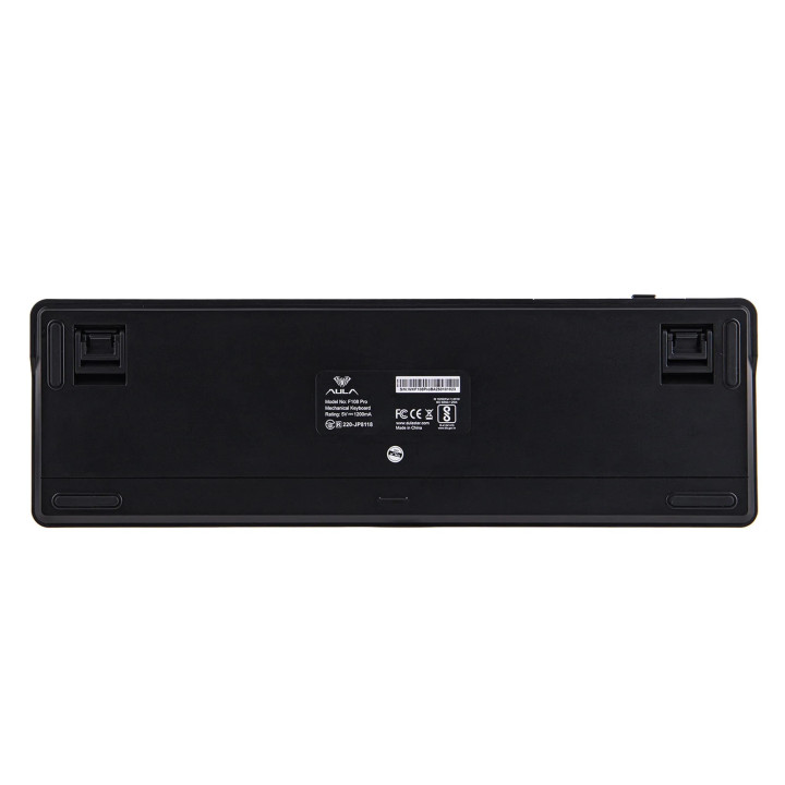 Bluetooth механична геймърска клавиатура Aula F108 PRO, 104 клавиша, Reaper Switch Linear, RGB подсветка, Алуминиева основа - F1