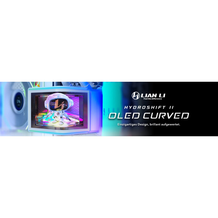 Водно охлаждане за процесор Lian Li HydroShift II OLED Curved 360, 6.67" 2K 60Hz Curved OLED Display, Pump 2800 RPM Turbo, ARGB,