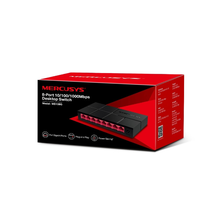 Неуправляем суич Mercusys, 8 портове Gigabit Ethernet - ms108g - 2